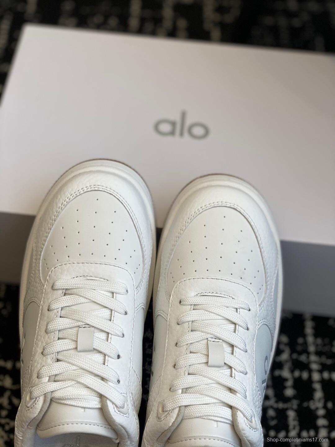 2025 Women Alo White Leather Casual Sneakers KFY00280