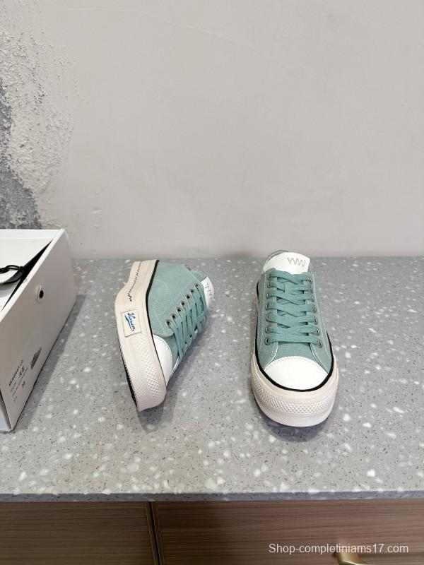 2025 Women VISVIM Green Canvas Sneakers