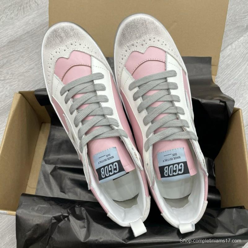 2024 Women GGDB Pink White Leather High Top Sneakers MJ00300