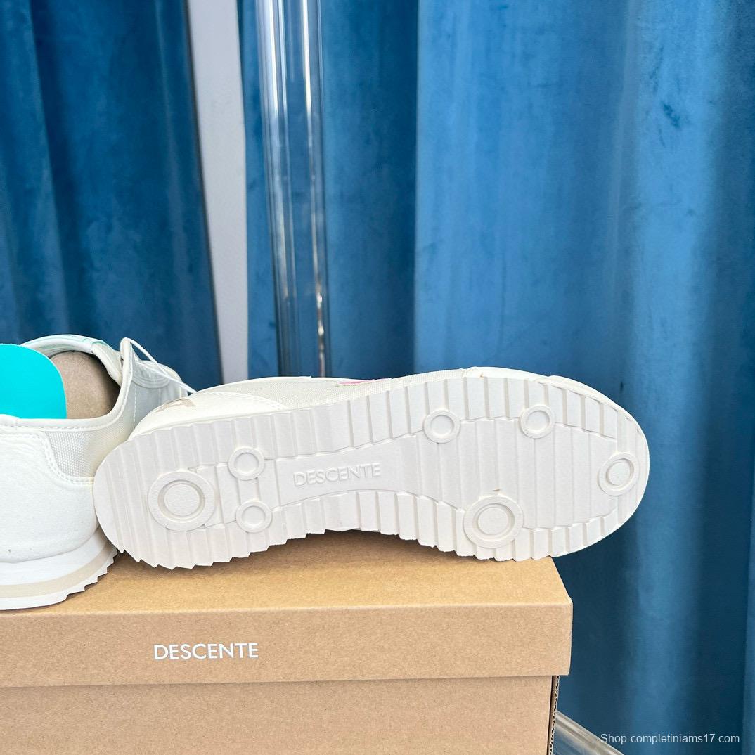 2024 Unisex DESCENTE迪桑特 White Pink Canvas Sneakers