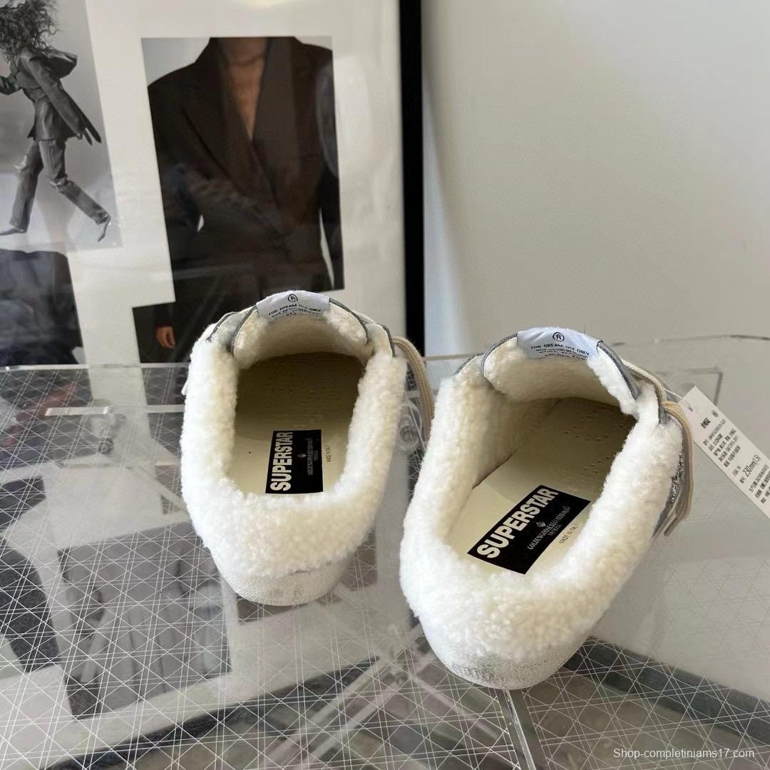 2024 GGDB Light Blue Shearling Leather Slippers MJ00280