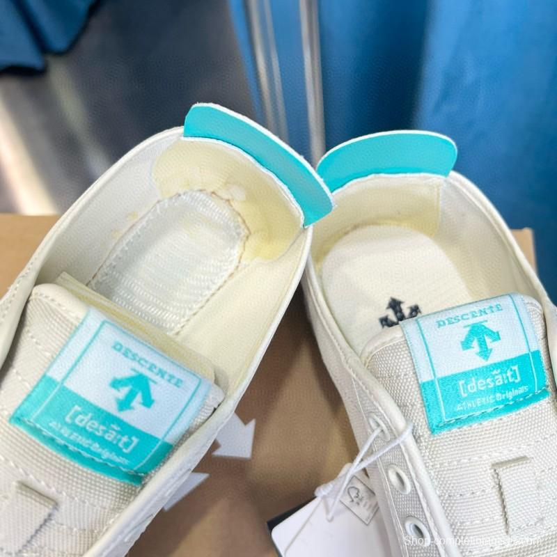 2024 Unisex DESCENTE迪桑特 White Pink Canvas Sneakers