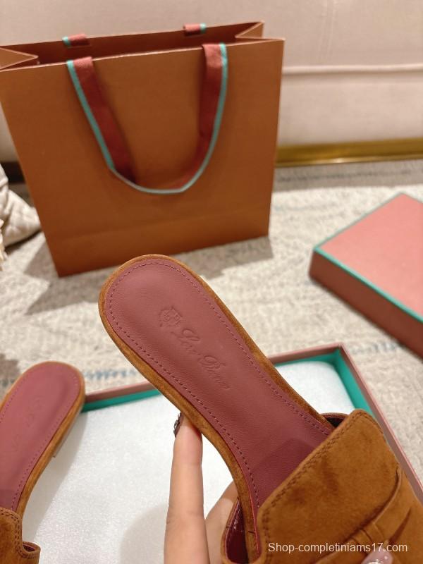 2025 LP Brown Suede Slippers