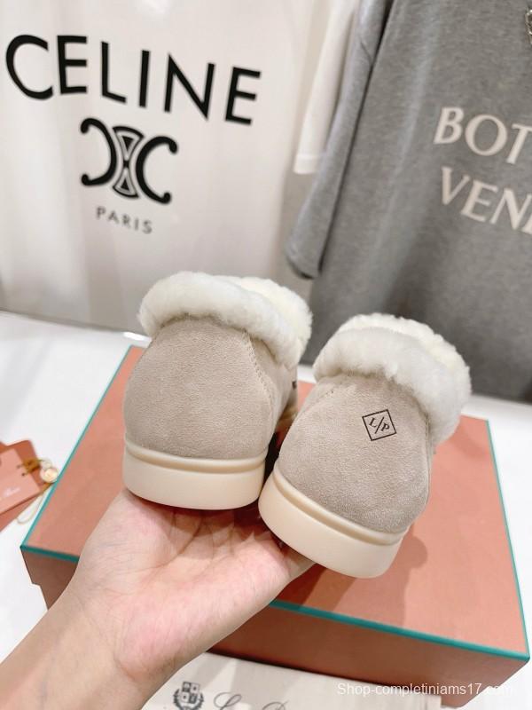 2024 Unisex Le Parmentier Beige Suede Sheepskin Loafers MJ00300