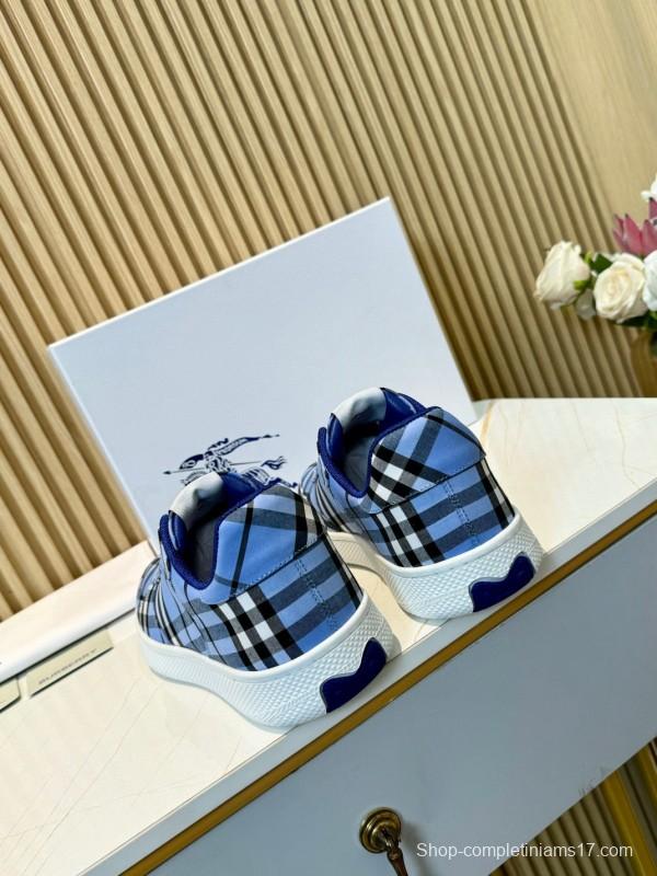 2024 Men Burberry Blue Black White Cotton Casual Shoes MJ00320