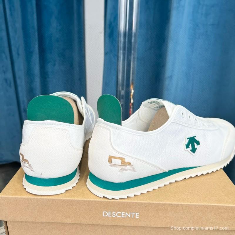 2024 Unisex DESCENTE white green canvas sneakers MJ00280