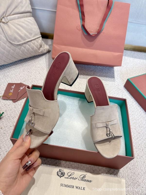 2025 Women LP Beige Suede Heels LY00390