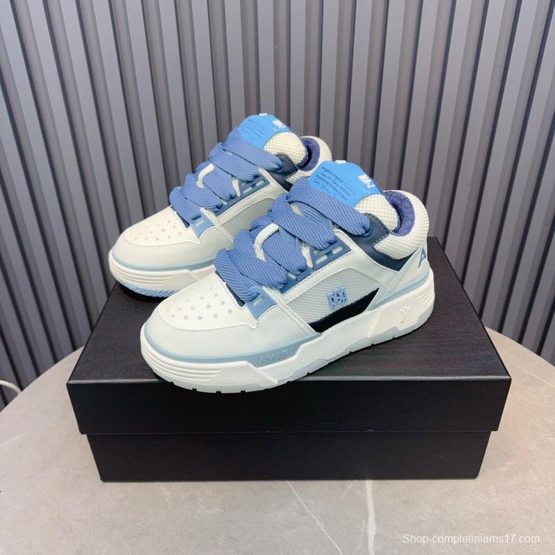 2024 Unisex Amiri Blue White Leather Sneakers MJ00360