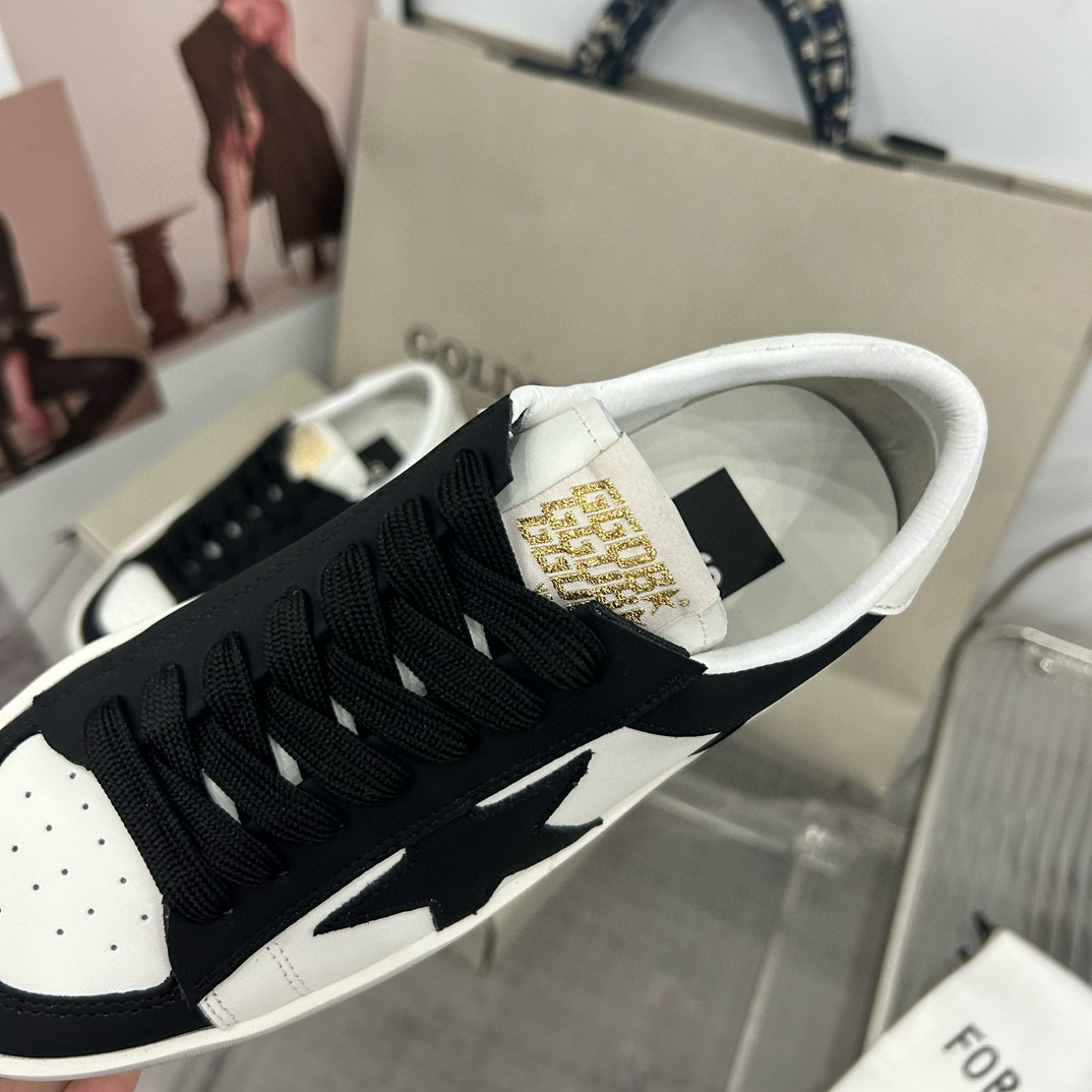 2024 Unisex GGDB Black White Leather Sneakers 