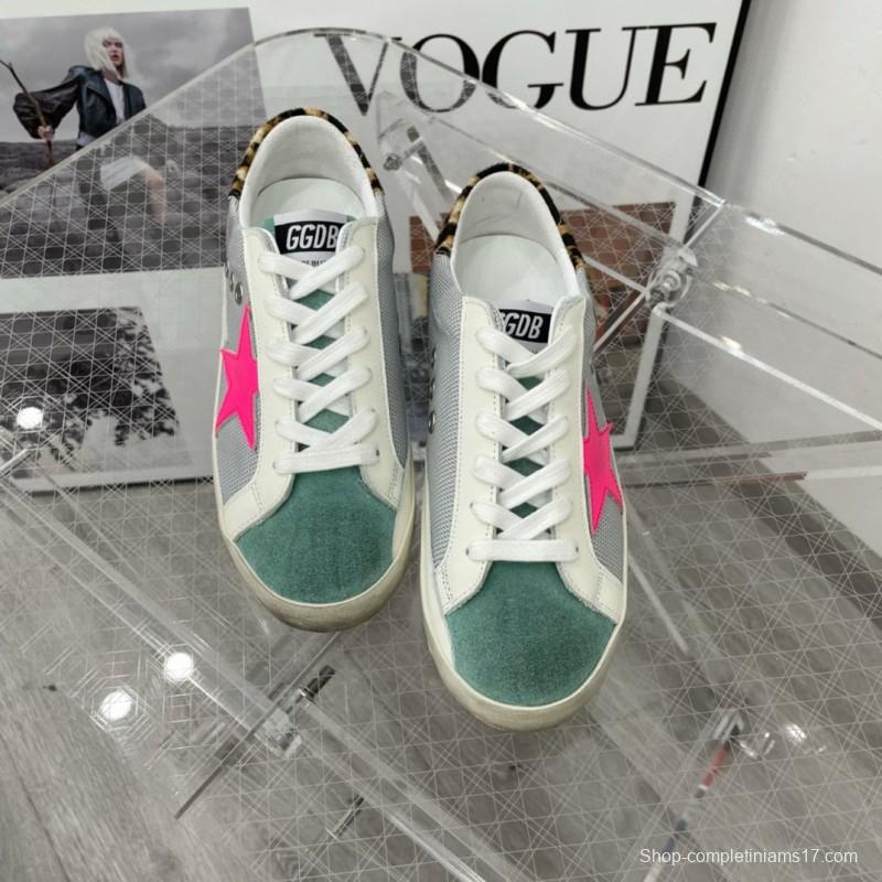 2025 Women GGDB Grey White Pink Suede Canvas Sneaker