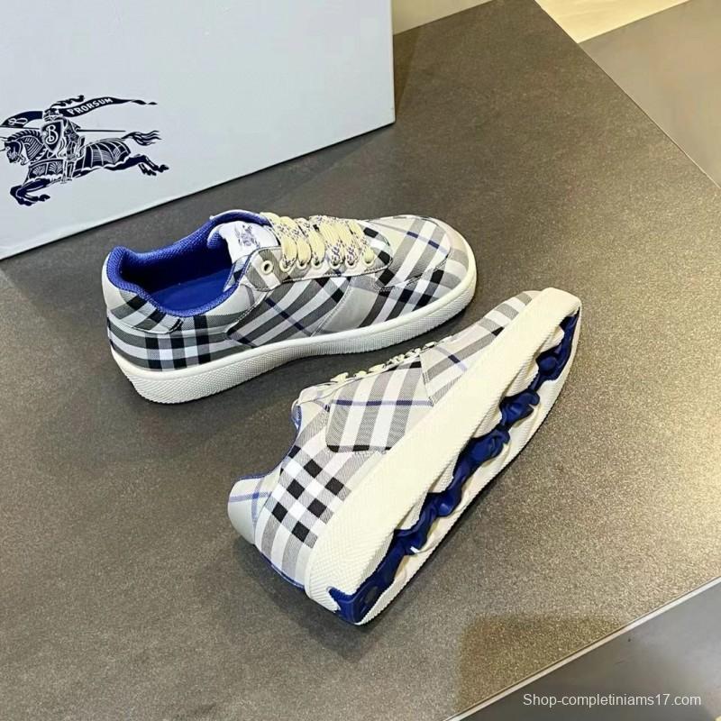 2024 Unisex Burberry Beige Black White Calf Leather Casual Shoes MJ00330