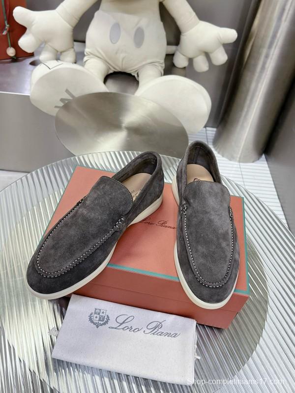 2024 Unisex Le Parmentier Grey Suede Loafers MJ00270