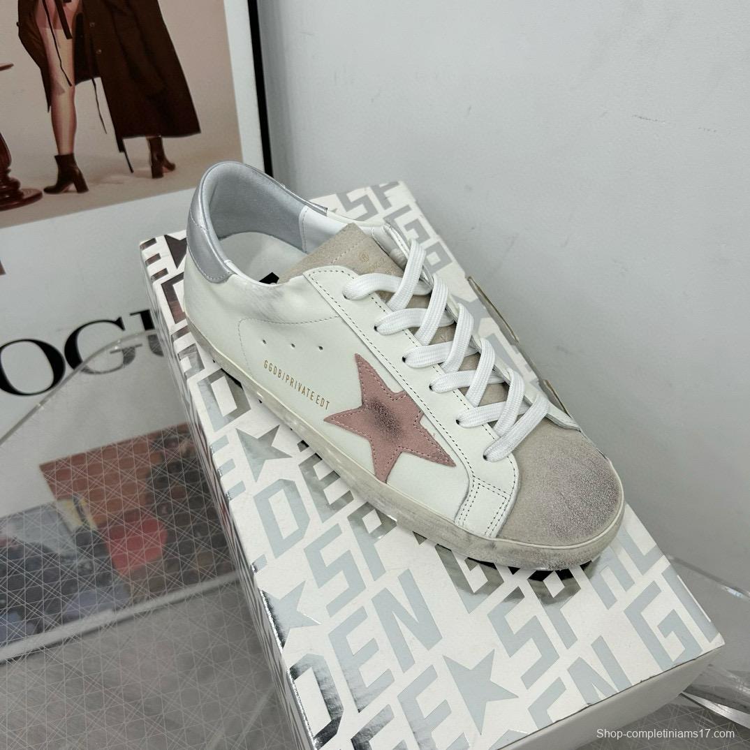 2025 Women GGDB White Pink Leather Sneakers
