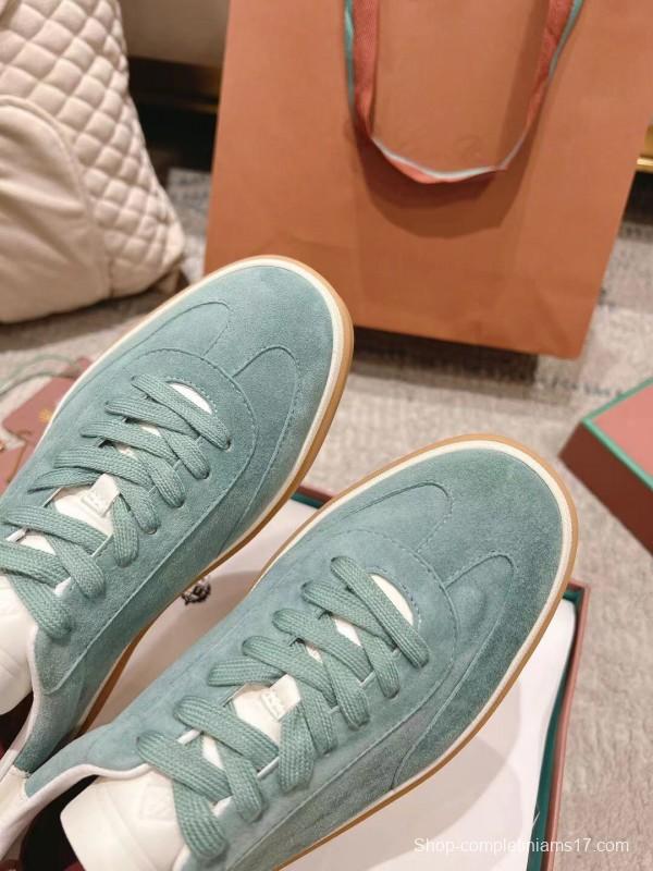 2025 Unisex Le Parmentier Green Suede Leather Sneakers Top Version LY00320(F)/LY00330(M)