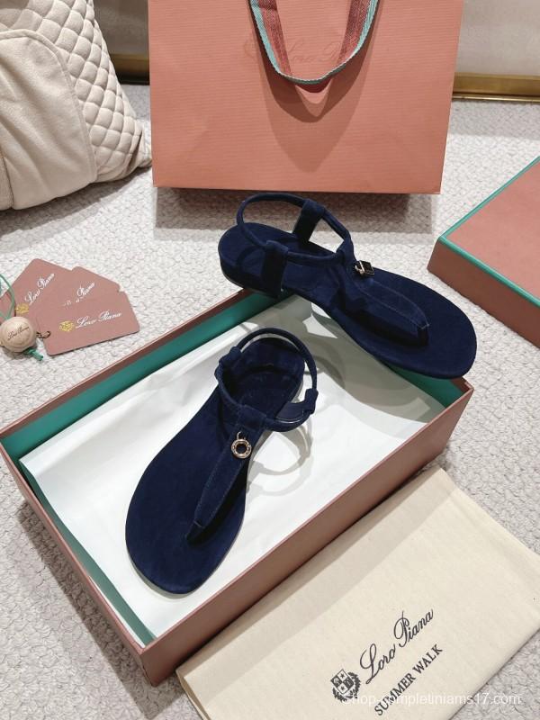 2025 Women LP Navy Suede Sandals LY00360