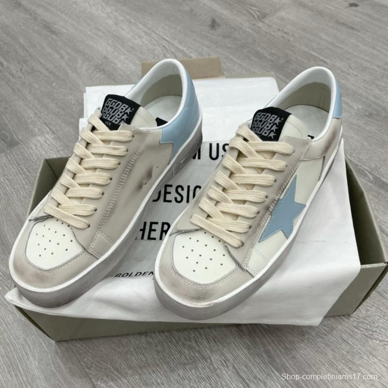 2024 Unisex GGDB White Light Blue Suede Leather Sneakers MJ00260