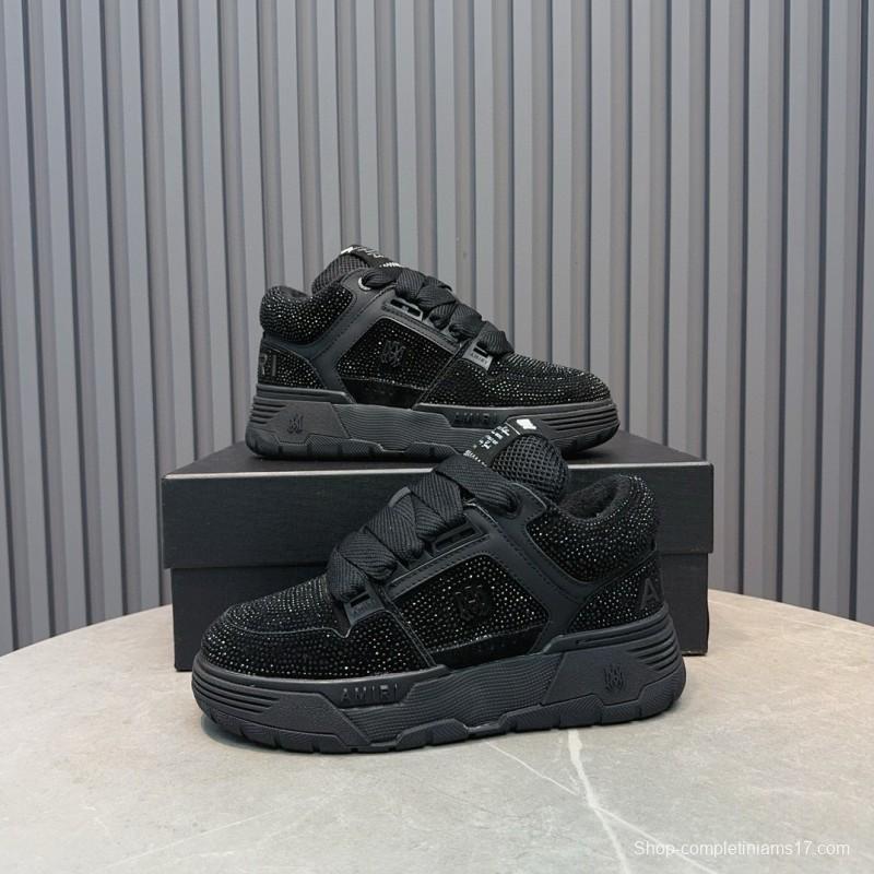 2024 Unisex Amiri Black Leather Sneakers MJ00410
