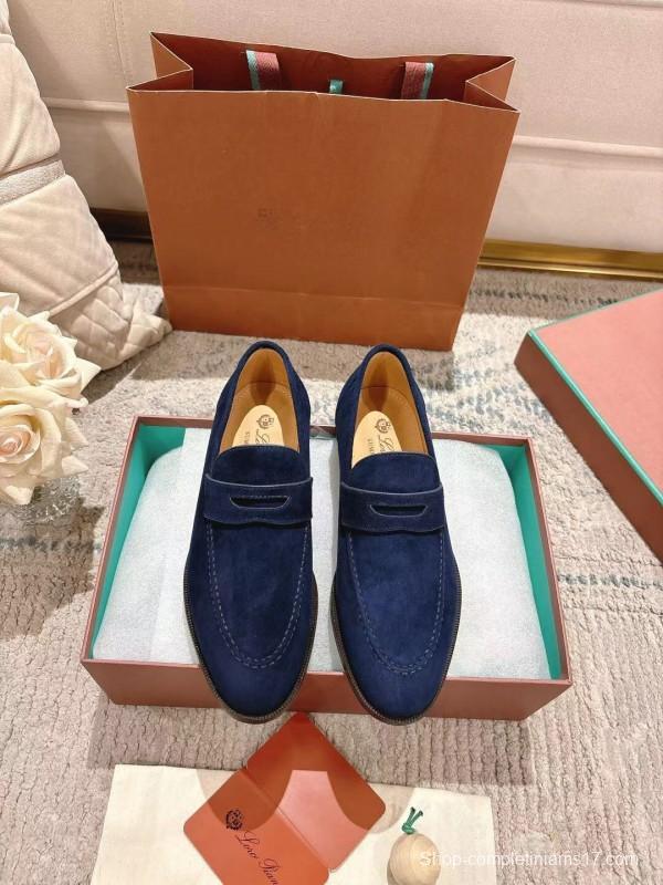 2025 Women LP Navy Suede Loafers LY00320
