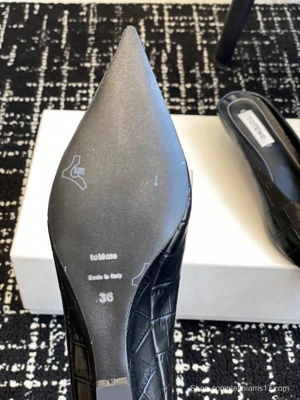 2025 Women Toteme Black Leather Mules