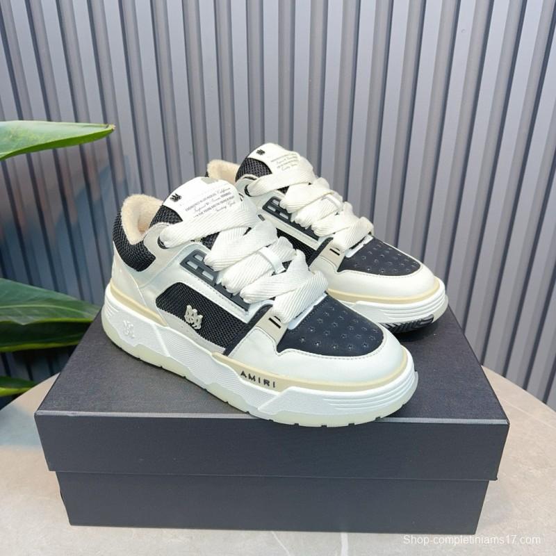 2024 Unisex Amiri Black White Leather Sneakers MJ00360