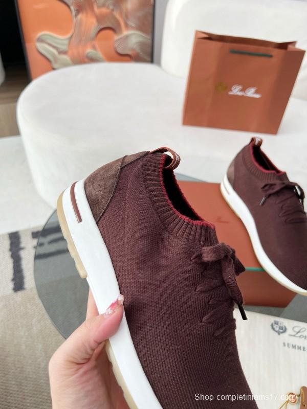 2024 Men LP Burgundy Wool Knit Sneakers MJ00330