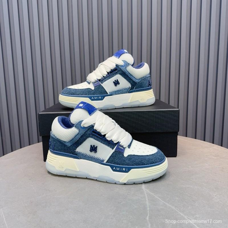 2024 Unisex Amiri blue white denim mesh sneakers MJ00360