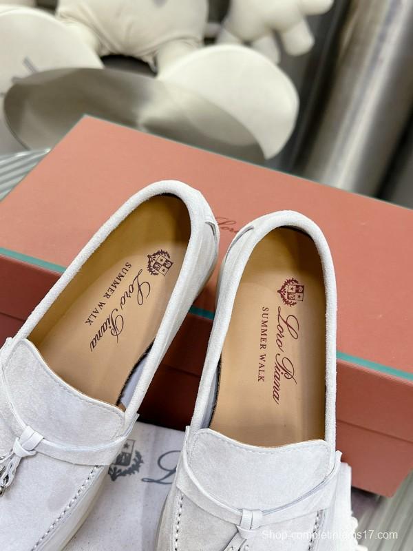 2024 Unisex Le Parmentier White Suede Loafers MJ00270