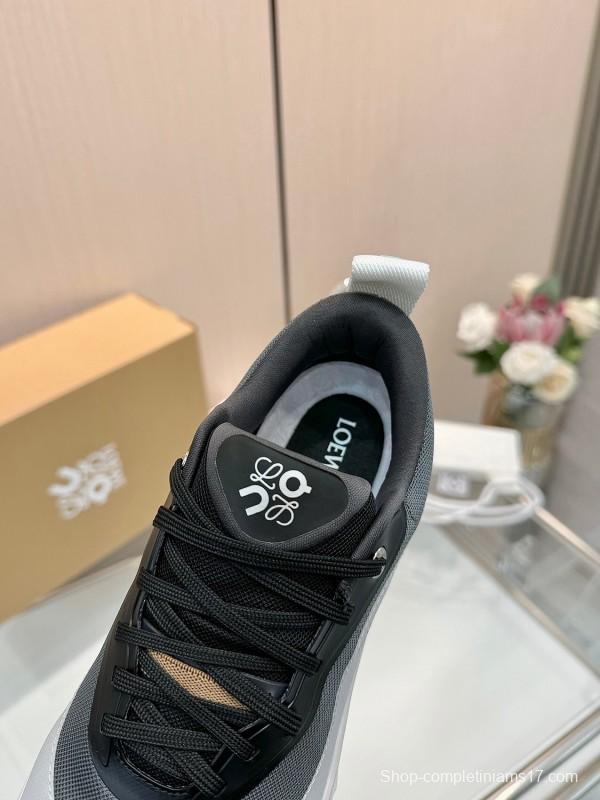2025 Women Loewe Black White Mesh Sneakers