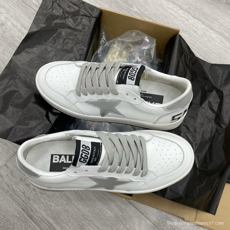2024 Unisex GGDB White Silver Leather Sneakers MJ00260