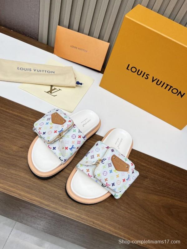 2025 Louis Vuitton Multi Color Canvas Slippers