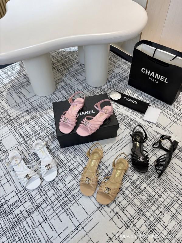 2025 Women Chanel Pink Lambskin Sandals LY00270