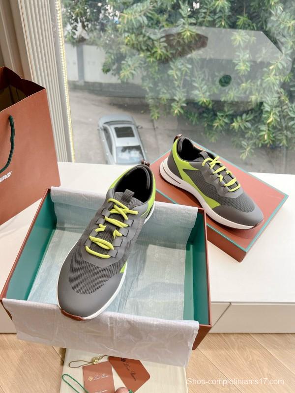 2024 Unisex Le Parmentier Grey Green Knit Sneakers
