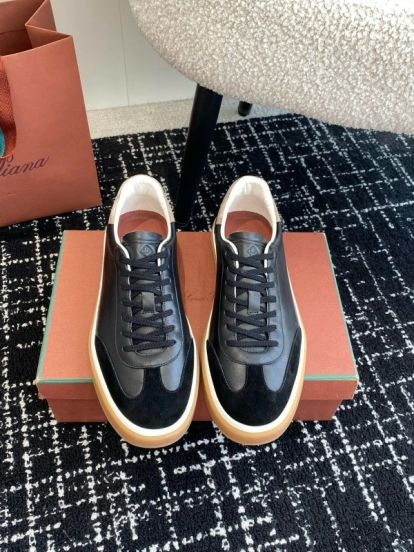 2024 Men Le Parmentier black suede leather casual sneakers MJ00320