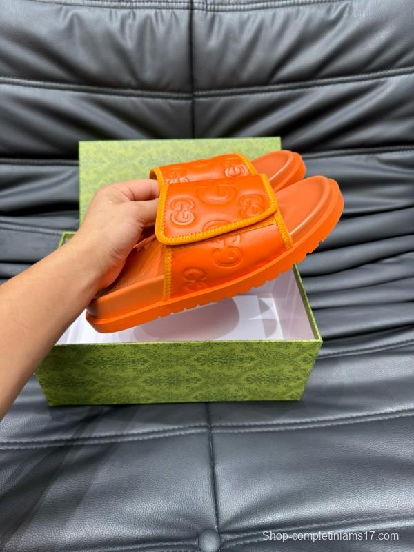 2024 GUCCI orange leather slippers MJ00200