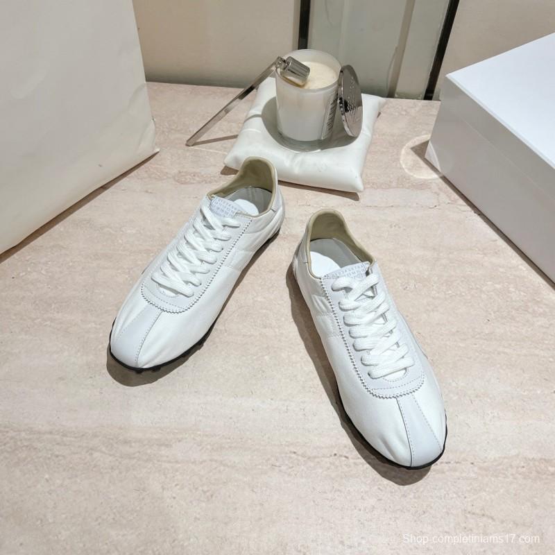 2025 Women MM6 White Leather Sneakers
