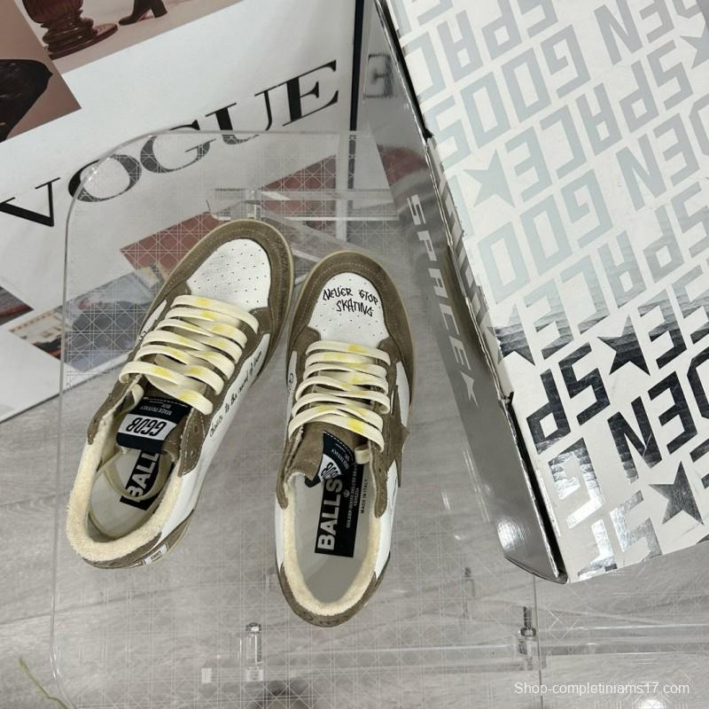 2024 Unisex GGDB White Olive Suede Leather Sneakers MJ00260