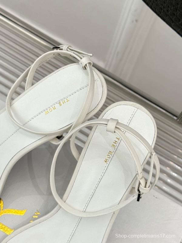 2025 Women Yves Saint Laurent White Leather High Heel Slingback KFY00270