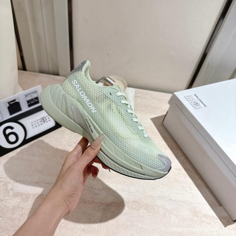 2025 Women MM6 Light Green Silver Mesh Sneakers