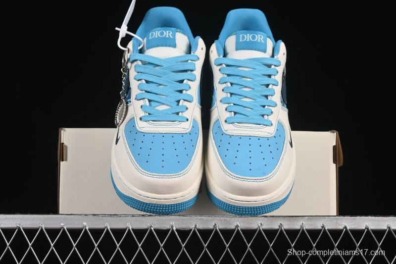 Nike Air Force 1 '07 Low Dior Collaboration Stone Blue Low-Top Casual Sneakers - KK1988-088