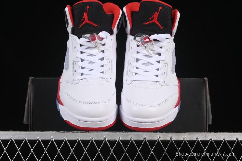 Nike Air Jordan 5 Retro Fire Red Black Tongue Basketball Shoes - HQ7978-101