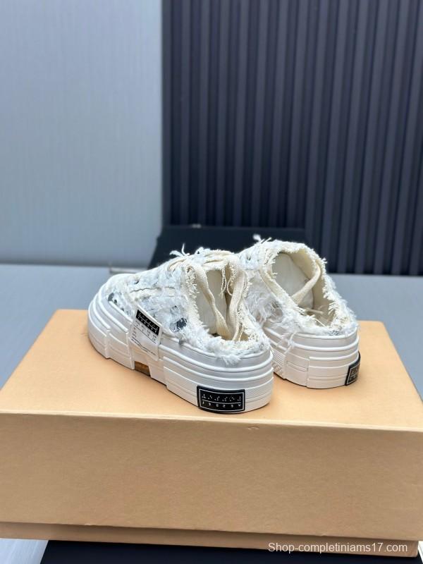 2025 Unisex XVESSEL White Canvas Plimsolls Vulcanized AS00260