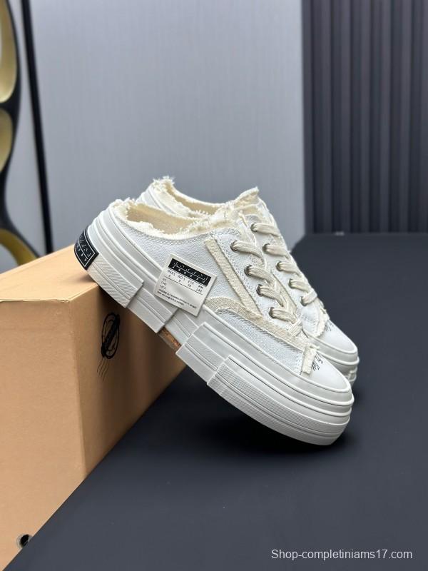 2025 Unisex XVESSEL White Canvas Plimsolls Vulcanized AS00240