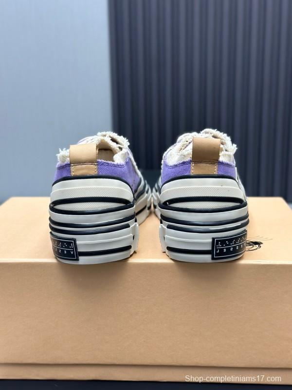 2025 Unisex XVESSEL Purple White Canvas Plimsolls Vulcanized AS00240