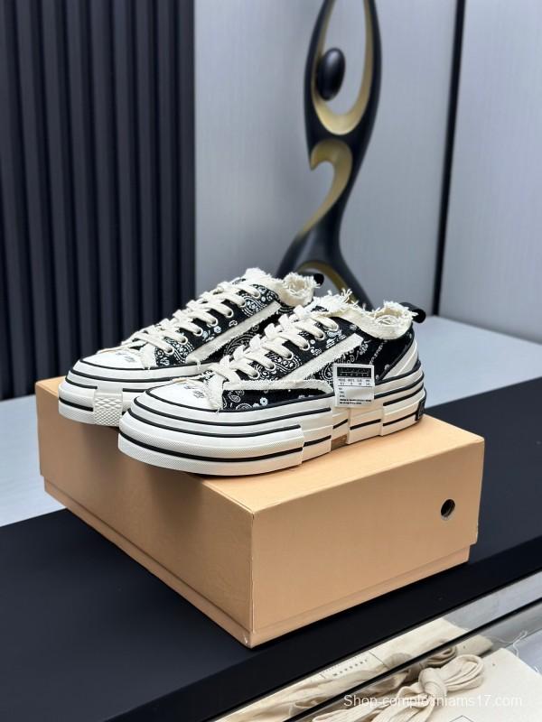2025 Unisex XVESSEL Black White Canvas Plimsolls Distressed AS00240