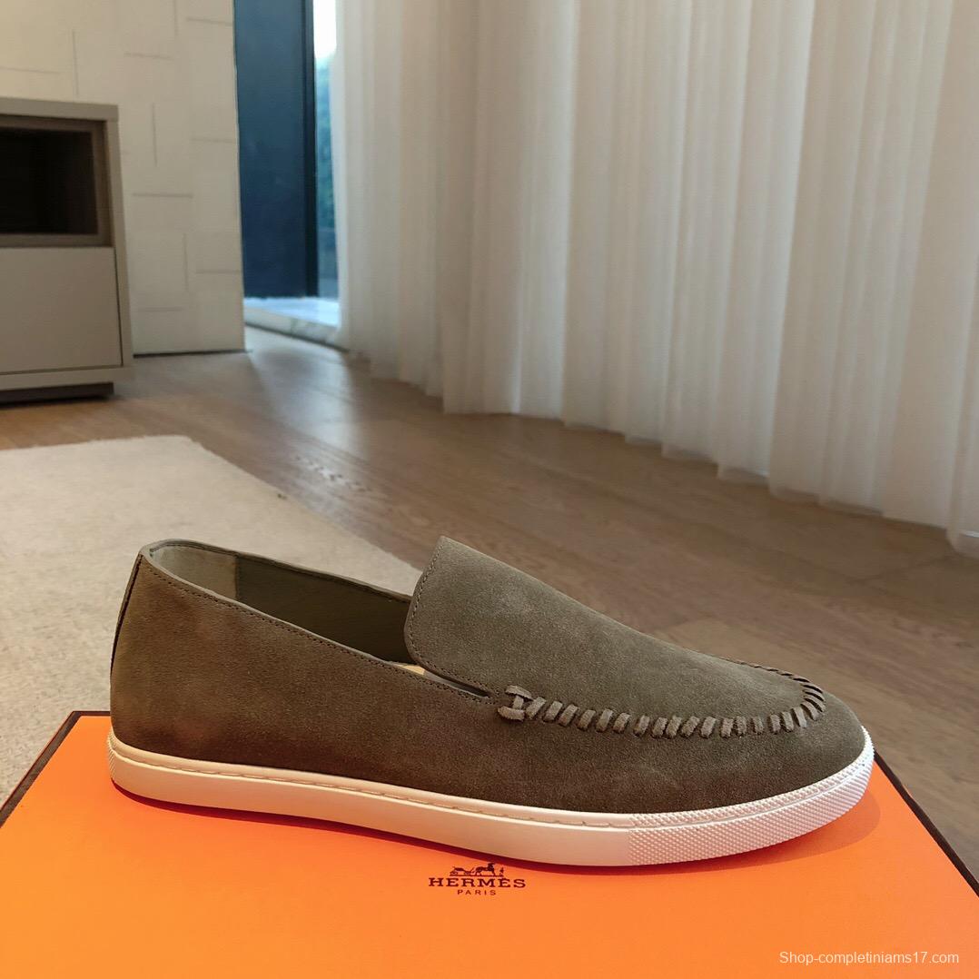 2025 Unisex Hermès Brown Suede Plimsolls AS00380
