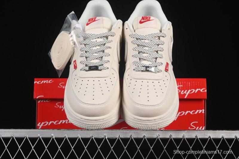 Nike Air Force 1 '07 Low Supreme Collaboration Versatile Beige Casual Sneakers - CS5288-011