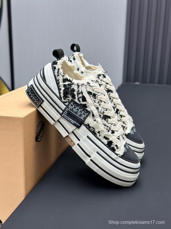 2025 Unisex XVESSEL Black White Canvas Plimsolls Hand-painted AS00260