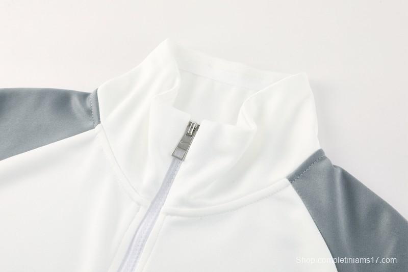 2025 NIKE WHITE/Grey Full Zipper Jacket +Long Pants
