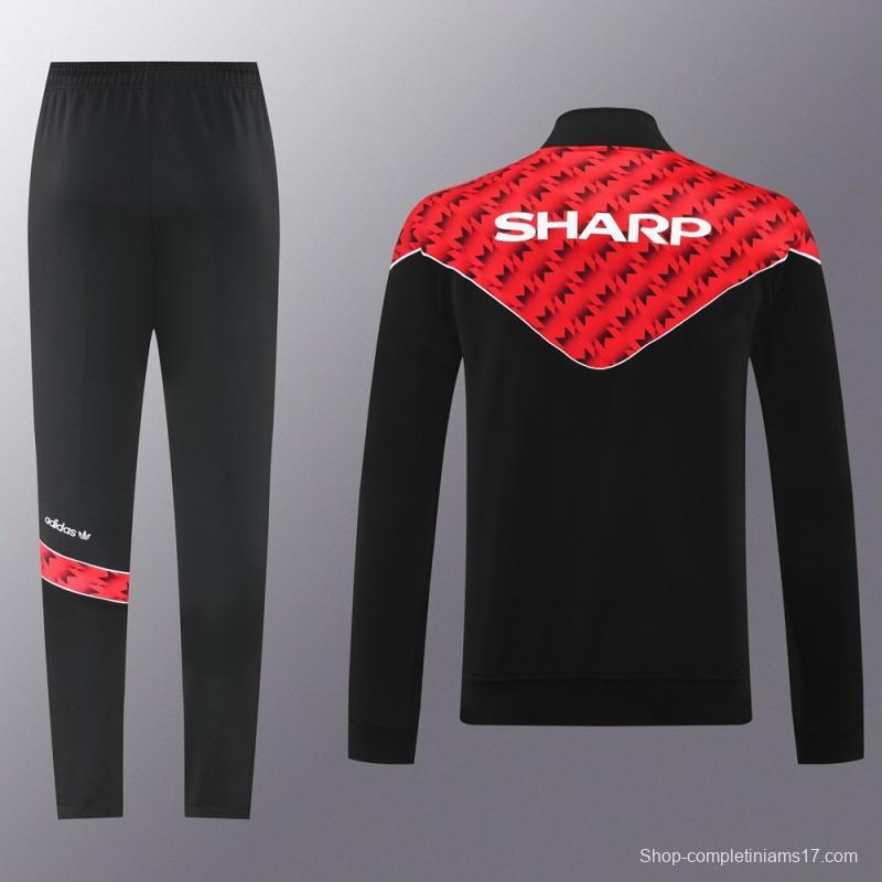 25/26 Manchester United Red/Black Full Zipper Jacket +Long Pants