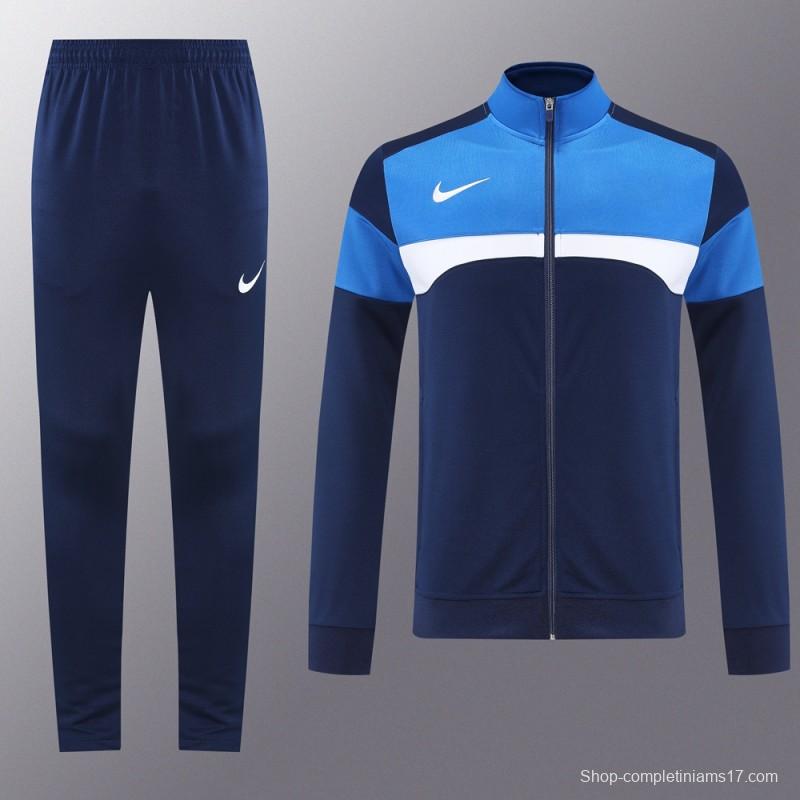 2025 Nike Blue/Navy Full Hoodie Zipper Jacket +Long Pants